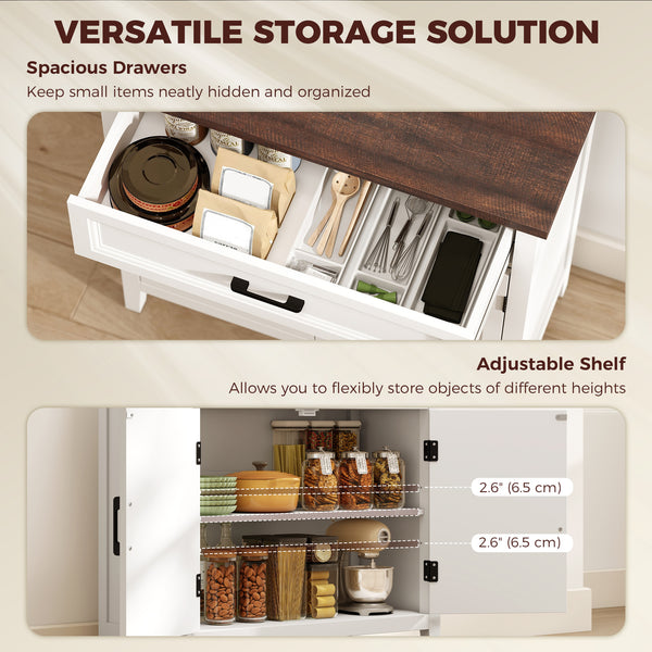 Modern Farmhouse Buffet Cabinet with Adjustable Shelf, Storage & 2 Doors