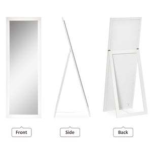 Standing mirror with frame, white