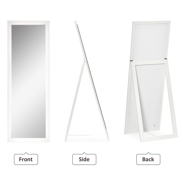 Standing mirror with frame, white