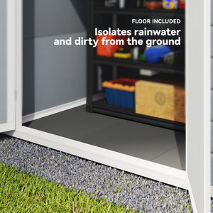 Abri de jardin en plastique avec double porte et aération, gris