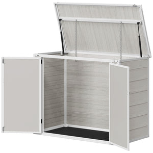 Abri de jardin pour poubelle avec couvercle à chaîne, gris clair