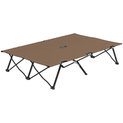 Lit de camp pliable pour deux personnes 76 pouces portable avec sac de transport, kaki