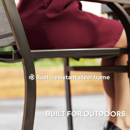 Lot de 2 chaises de patio avec accoudoirs et dossier haut, marron