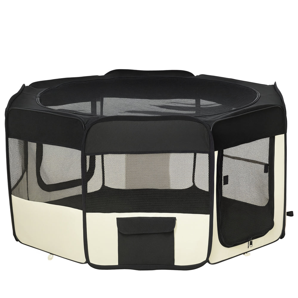 Foldable soft playpen with carry bag