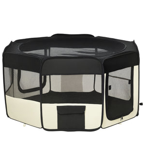 Foldable soft playpen with carry bag