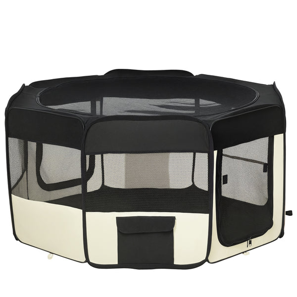 Foldable soft playpen with carry bag
