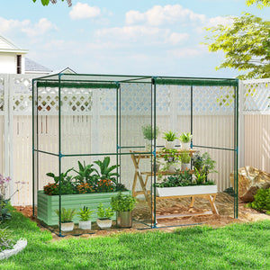 Plant grow cage with zippered doors