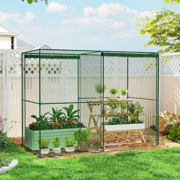 Plant grow cage with zippered doors