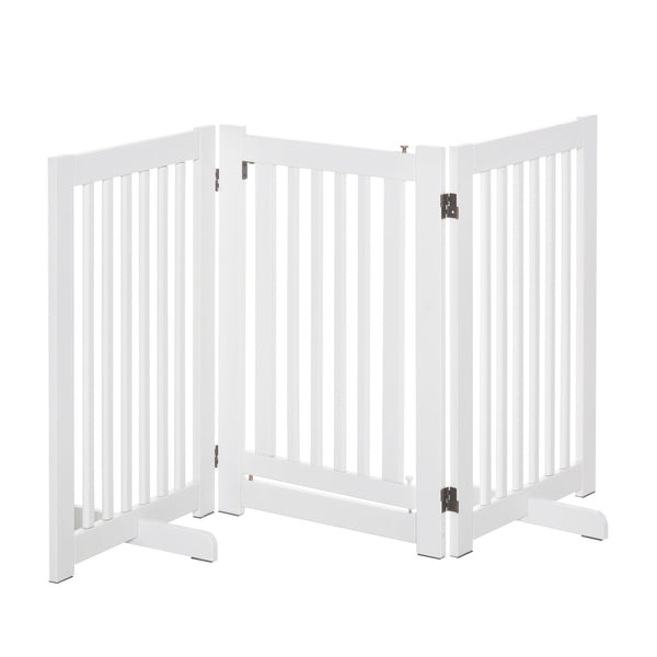 Barrière pour animaux de compagnie en bois autoportante avec 3 panneaux pliables