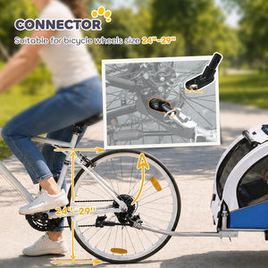 Remorque vélo et poussette pour chien 2 en 1, gris clair