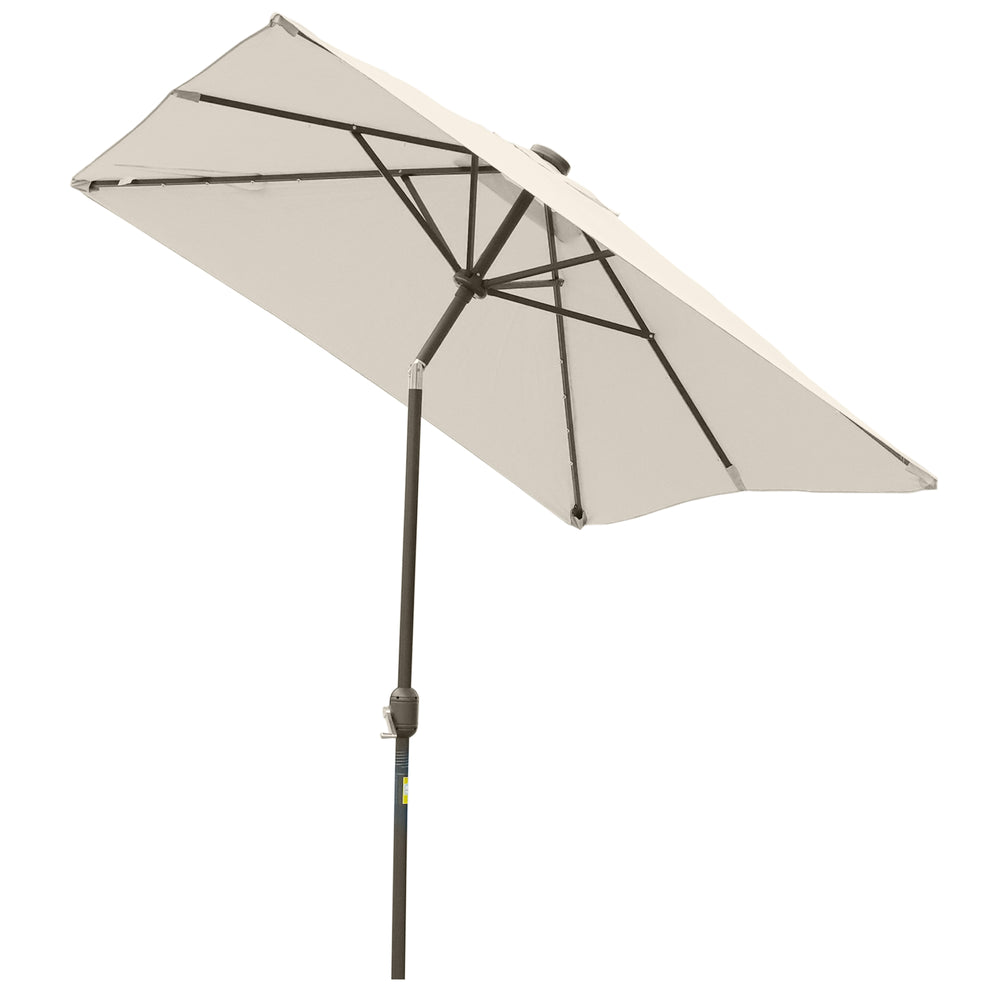 Parasol de 9,5 pieds avec 22 lumières solaires LED et inclinaison, beige