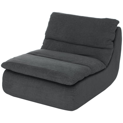 Canapé de sol en mousse ultra haute densité monobloc sans accoudoirs pour salon, chambre, bureau, gris