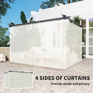 Pergola 10 x 13 avec auvent rétractable et rideaux