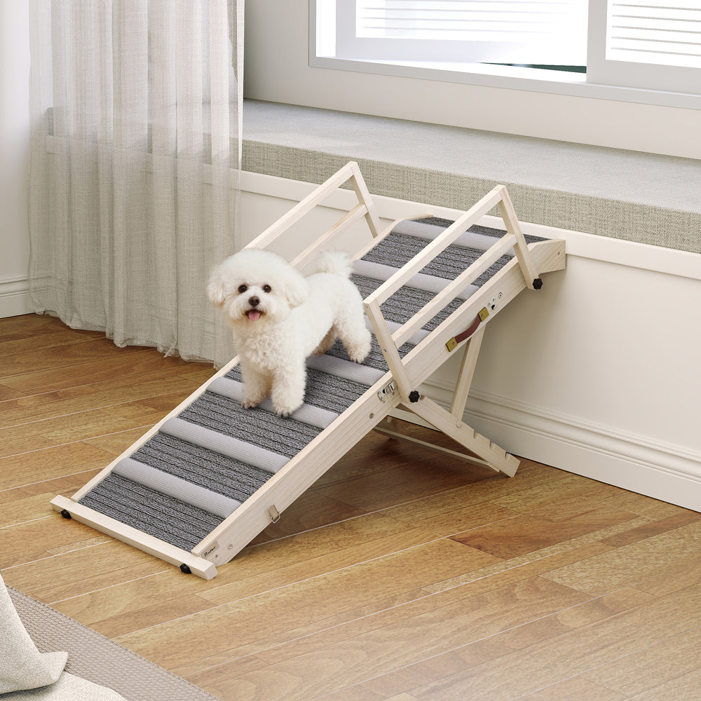 Foldable pet ramp with 4 adjustable heights