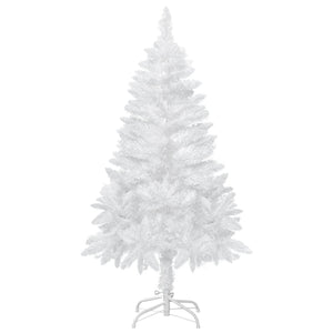 Sapin de Noël artificiel blanc de 4 pieds avec branches de pin réalistes et ouverture automatique