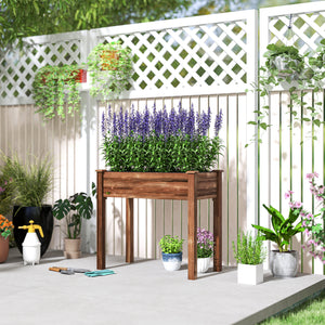 Jardinière surélevée en bois avec pieds