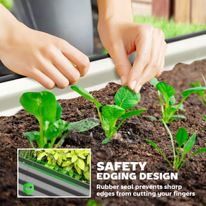 Jardinière d'extérieur surélevée en acier galvanisé avec tuteur en métal, gris foncé