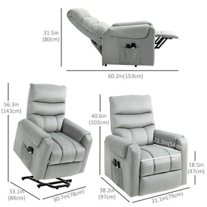 Fauteuil releveur inclinable massant avec 8 points de vibration, gris