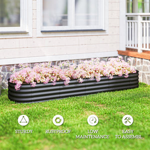 Jardinière surélevée galvanisée avec bordure de sécurité, noir