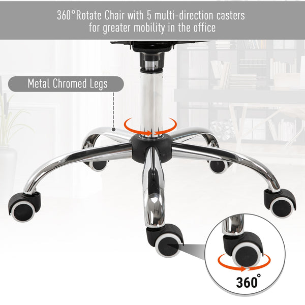 Chaise de bureau avec assise rembourrée et dossier capitonné, grise