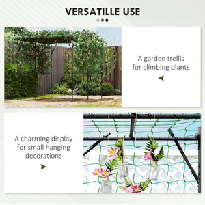 Arche de jardin avec filet de support, noir