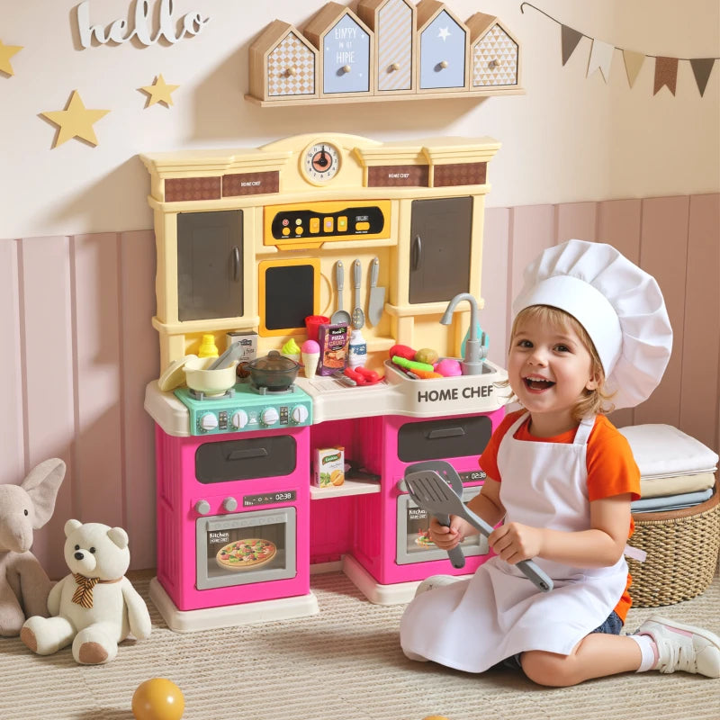 Cuisine pour enfant avec sons, lumières et accessoires, rose