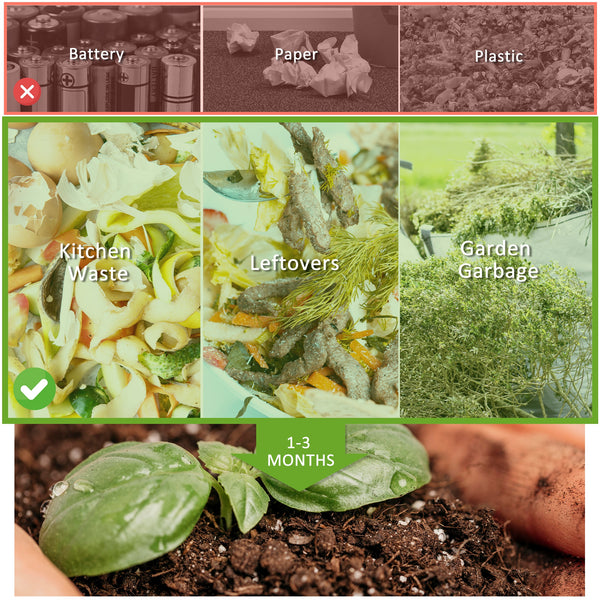 Composteur rotatif à double chambre avec 24 aérations et pieds en acier