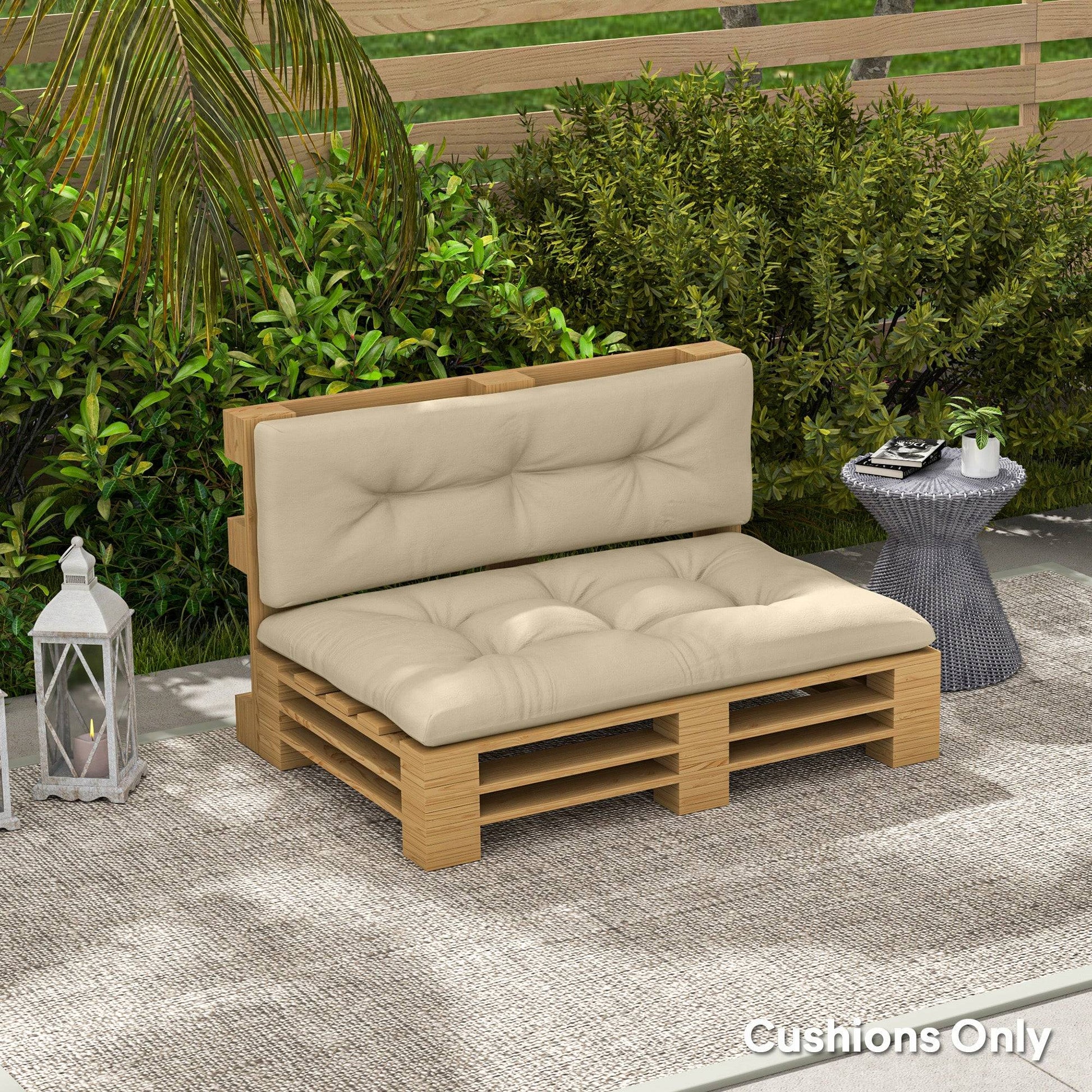 Ensemble de coussins de rechange beige pour palettes, 2 pièces, épaisseur 9,9 cm, idéal pour mobilier de terrasse

