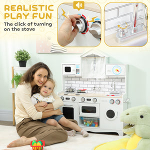 Cuisine pour enfants avec bouton sonore et horloge, blanche