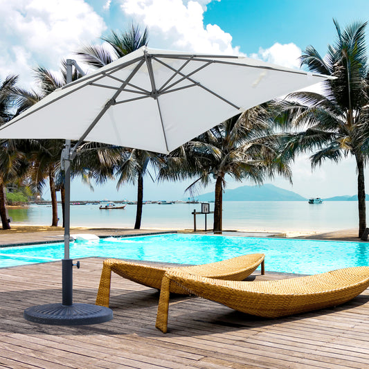 Support de parasol rond en résine décorative, 14 kg, bronze, 48 cm