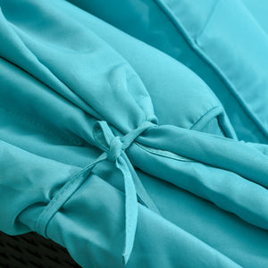 Patio Daybed, Outdoor Wicker Double Daybed, PE Rattan Sun Lounger for 2-Person with Cushions, and Foldable Awning, for Garden, Balcony, Poolside, Green