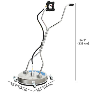 Nettoyeur de surfaces à haute pression 18" avec 4 roues