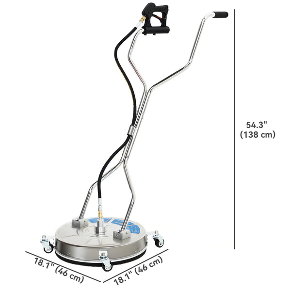Nettoyeur de surfaces à haute pression 18" avec 4 roues