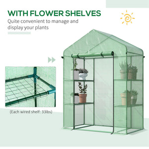 Miniature 3-tier greenhouse with 4 shelves