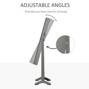 Armoire à bijoux avec miroir verrouillable et 3 angles réglables, gris