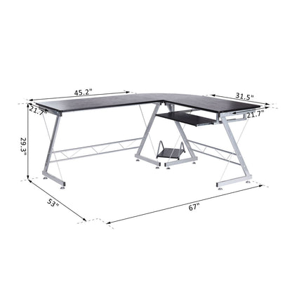 L-shaped computer desk, home office furniture