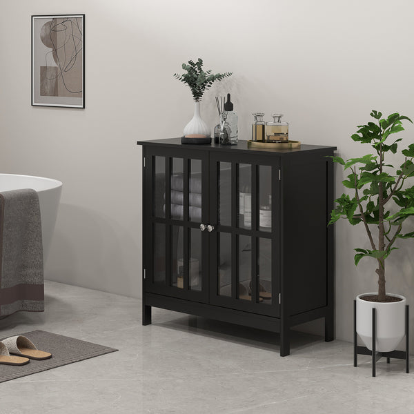 Buffet de cuisine à 2 portes, meuble de rangement moderne, noir