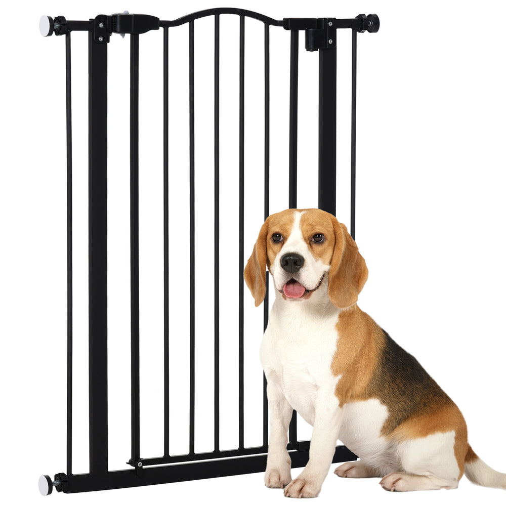 Barrière pour chien extra haute avec porte, noire