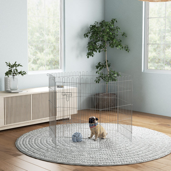 36inch 8-Panel Dog Playpen Octagon Pet Exercise Playpen Crate Foldable Dog Cage Pen Puppy Kennel, Black