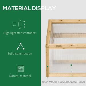 Serre de jardin surélevée portable en bois avec couvercle ouvrant