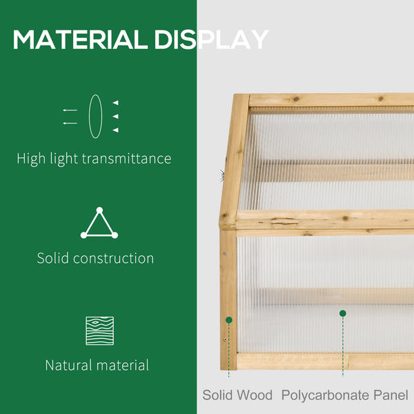 Serre de jardin surélevée portable en bois avec couvercle ouvrant