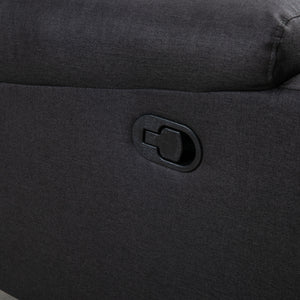 Fauteuil inclinable 2 places avec repose-pieds, gris foncé