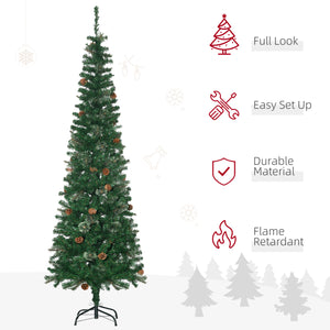 Sapin de Noël artificiel de 6,5 pieds avec pommes de pin