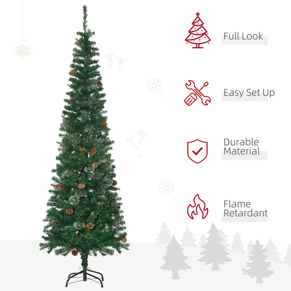Sapin de Noël artificiel de 6,5 pieds avec pommes de pin