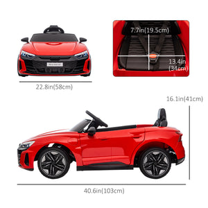 Audi voiture électrique avec télécommande, 12 V, 5 km/h, suspension, klaxon, rouge