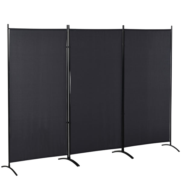 Paravent à 3 panneaux, double charnière et pliable, gris anthracite