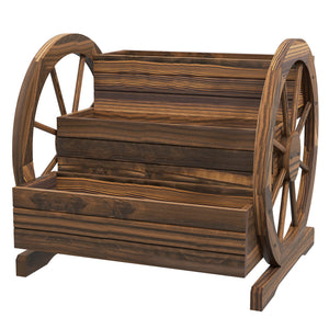 Jardinière en bois en forme de chariot