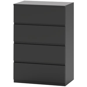 Commode 4 tiroirs de rangement indépendant, noir