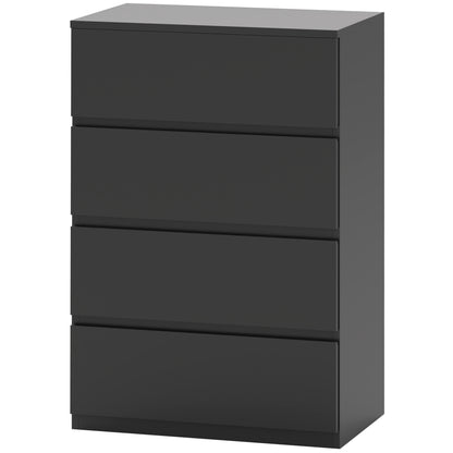 Commode 4 tiroirs de rangement indépendant, noir