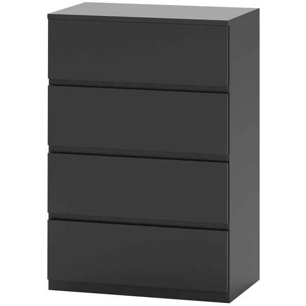 Commode 4 tiroirs de rangement indépendant, noir